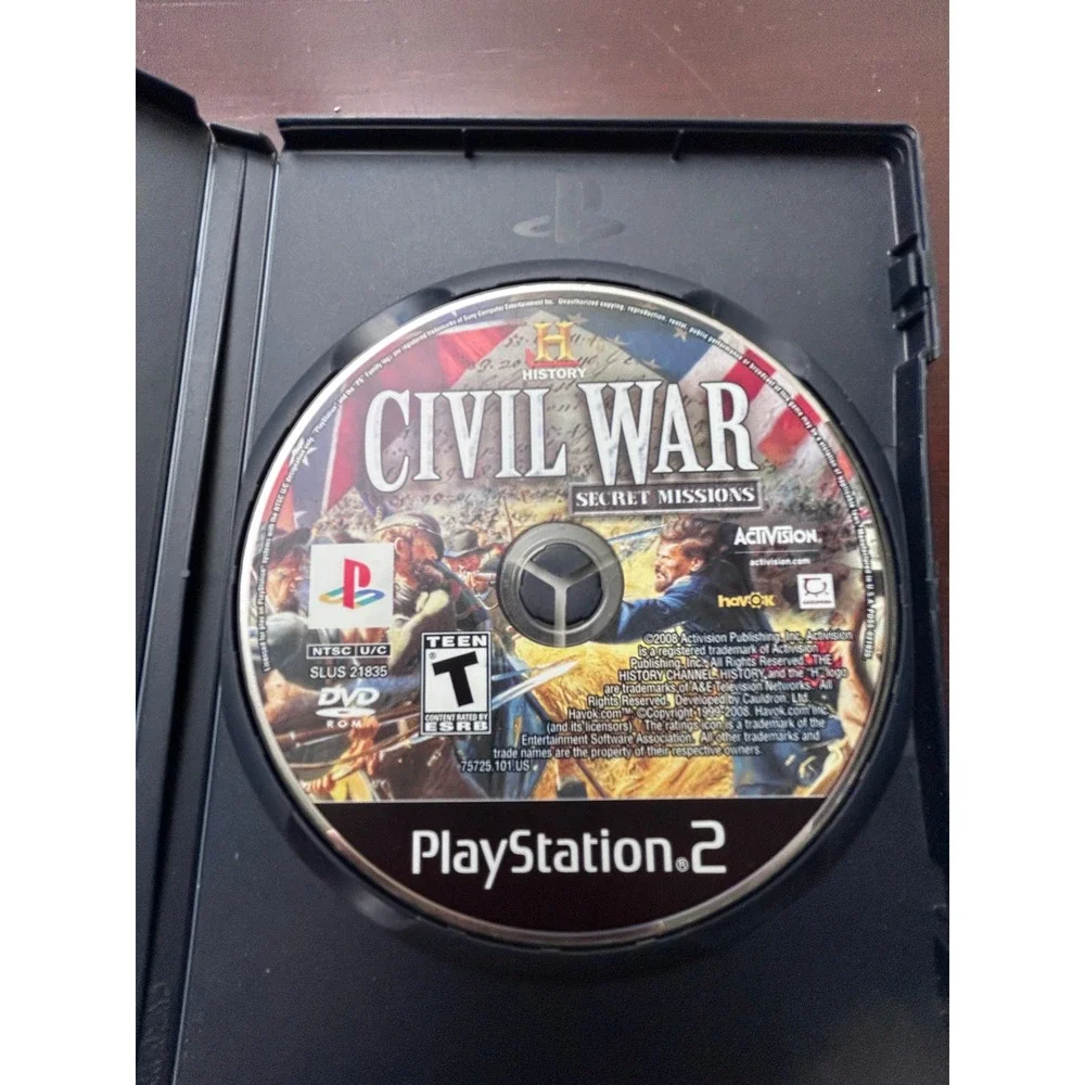 The History Channel Civil War Secret Missions PS2 Activision PlayStation 2 Game